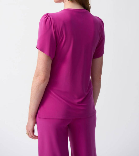 Joseph Ribkoff - Keyhole Neck Tulip Sleeves Top