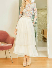 Mystree - Asymmetrical Ruffle Tulle Skirt