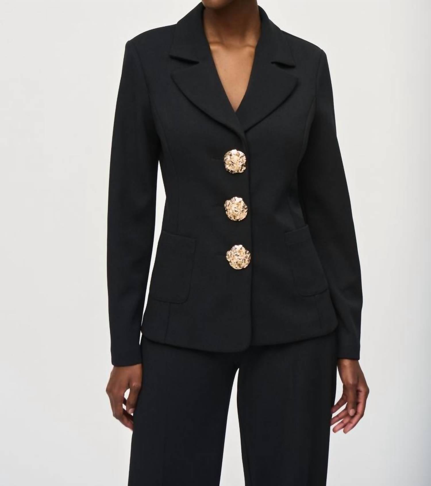 Joseph Ribkoff - Statement Button Long Sleeve Blazer Jacket