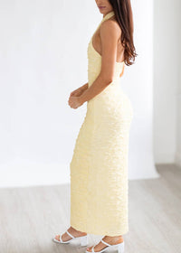 2.7 August Apparel - Stretchy Halter Neck Midi Dress