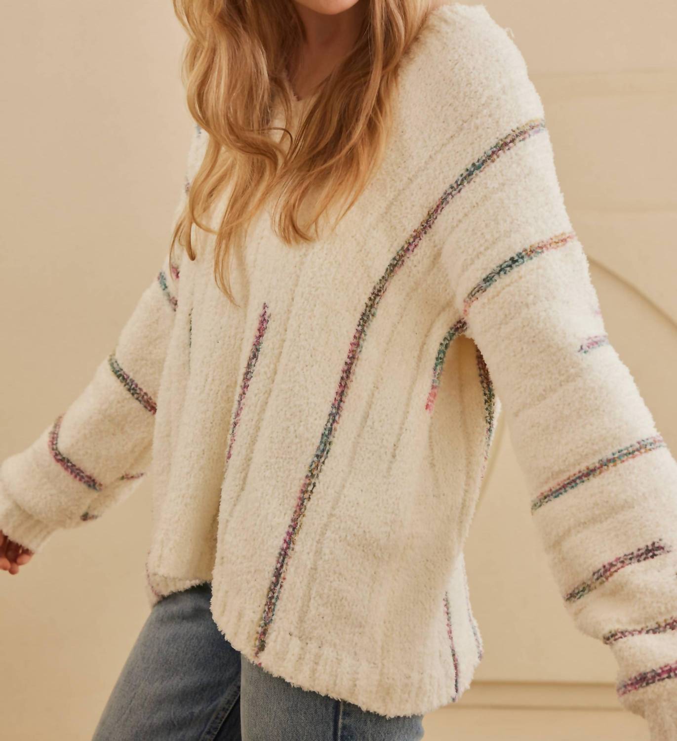 Mello Cloud Nine Knit Sweater in ivory - women's sweater - alternate view
