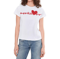 Elliott Lauren Heart Embroidered Tee in white - women's t-shirt