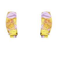 Lia Sahara - Women's Cut Out One Piece + Puffed Sleeves