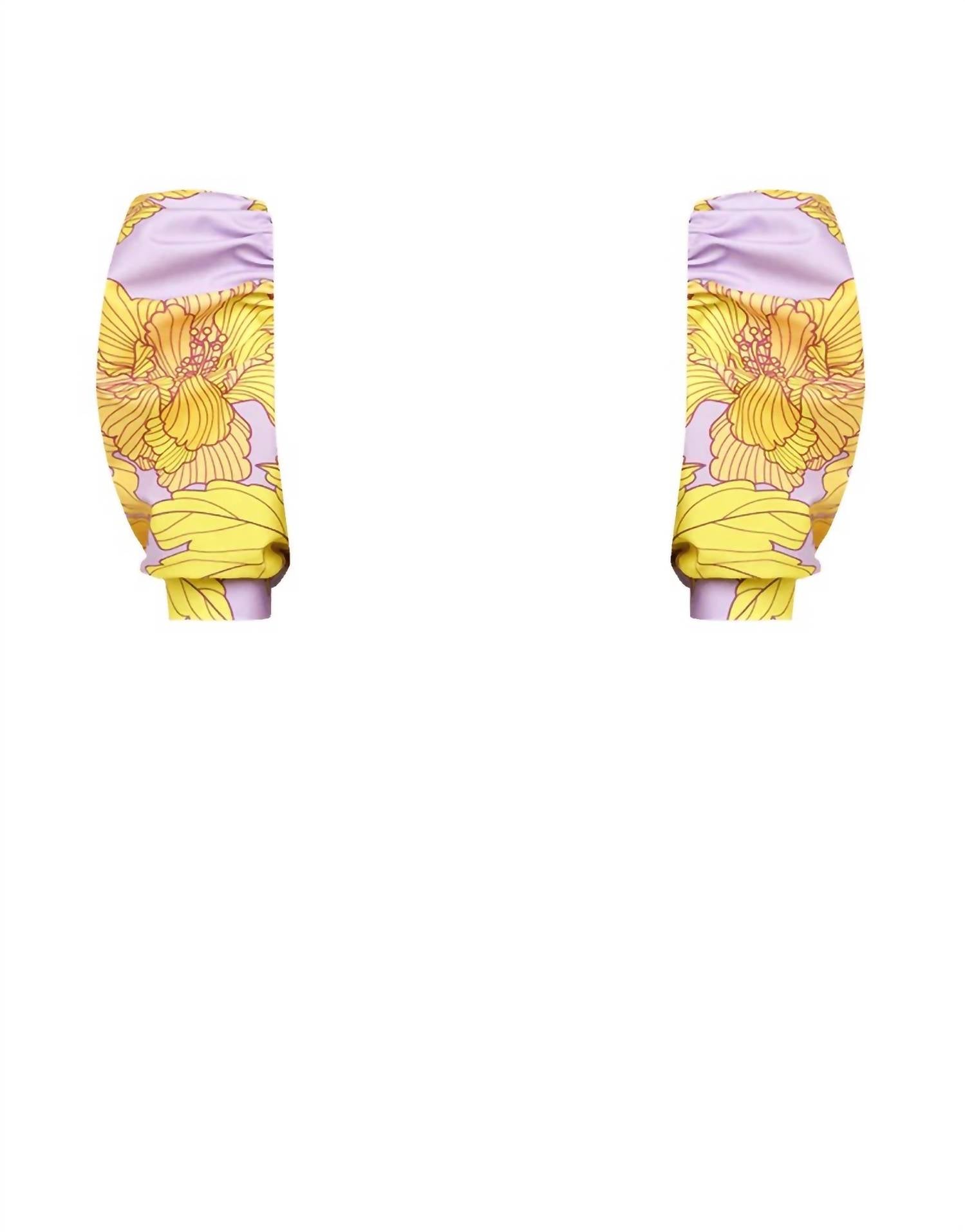 Lia Sahara - Women's Cut Out One Piece + Puffed Sleeves