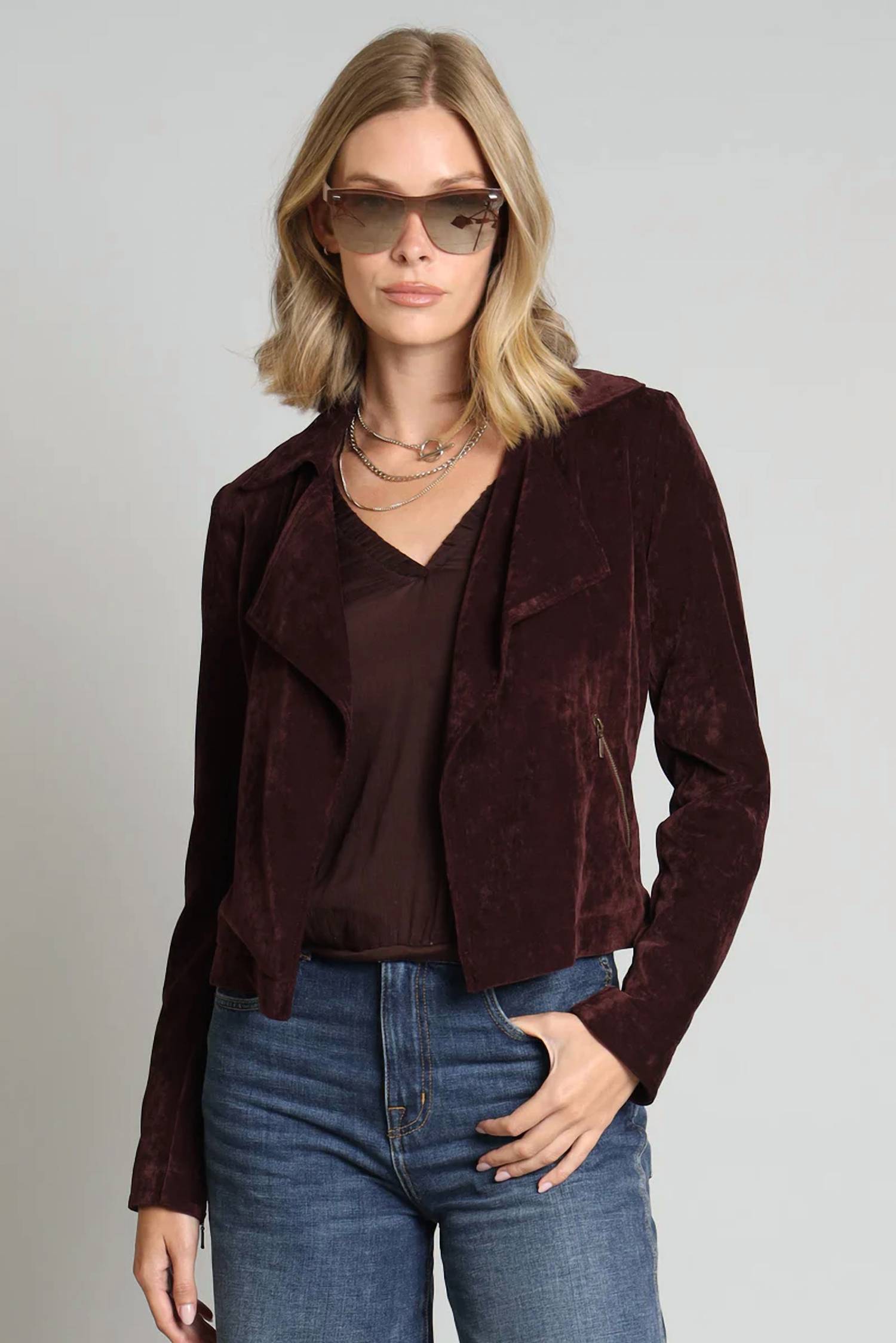 Lola & Sophie - Velvet Moto Jacket