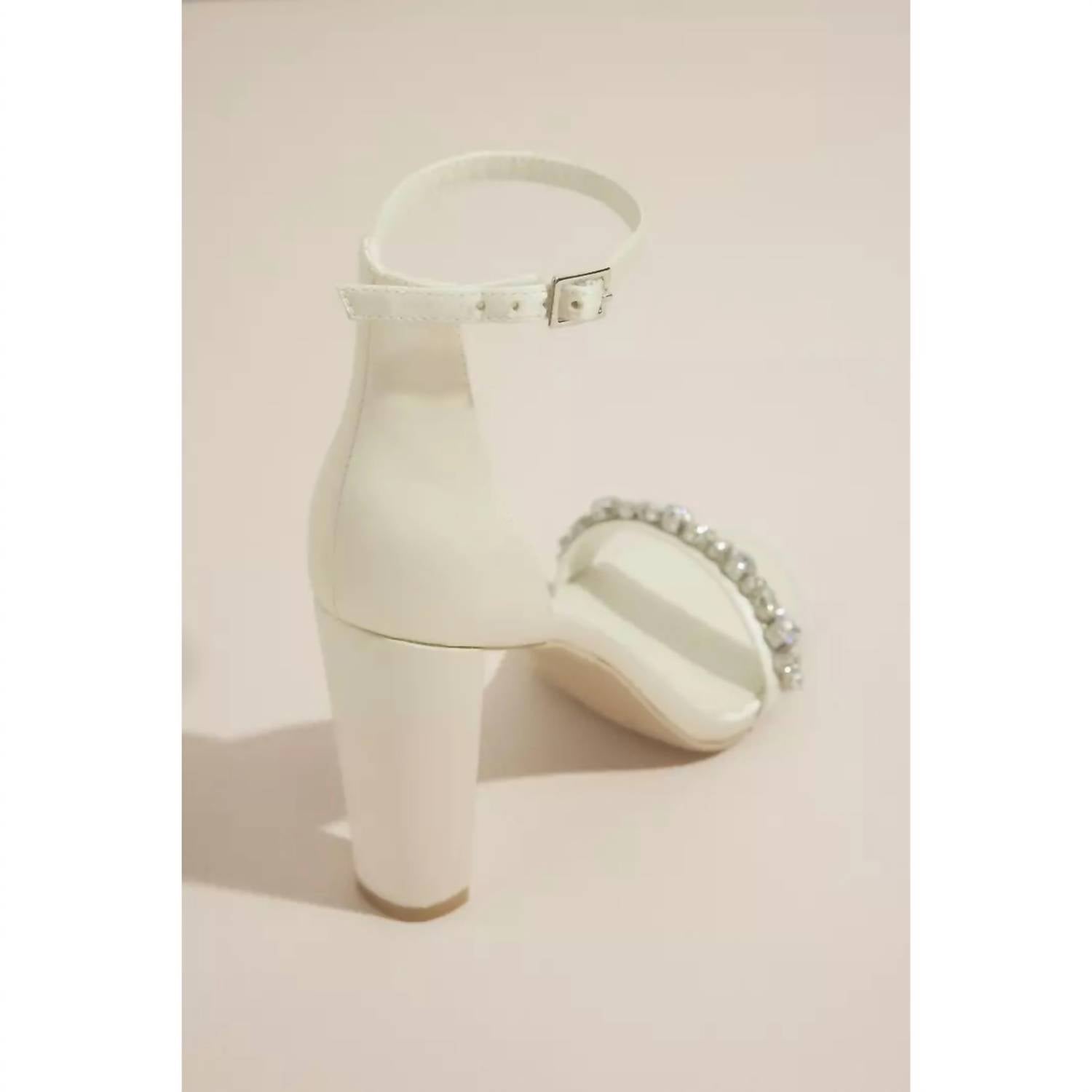 Oleg Cassini - Wowen's Removable Ankle Bow Crystal Strap Heeled Melania Sandals