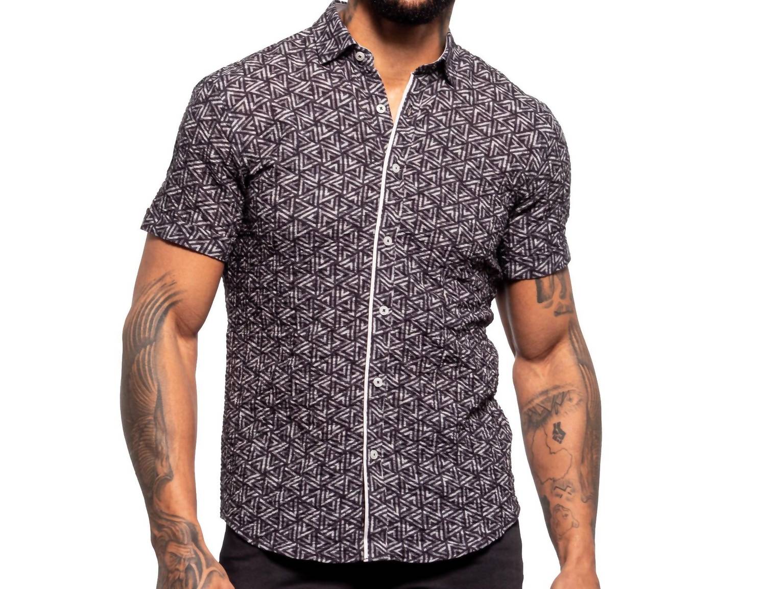 Eight X - Triangles Short Sleeve Seersucker Shirt
