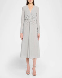 Prabal Gurung - Twist Front Long Sleeve Sparkle Dress