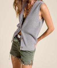 Mimosa - Buttoned Knit Sweater Vest
