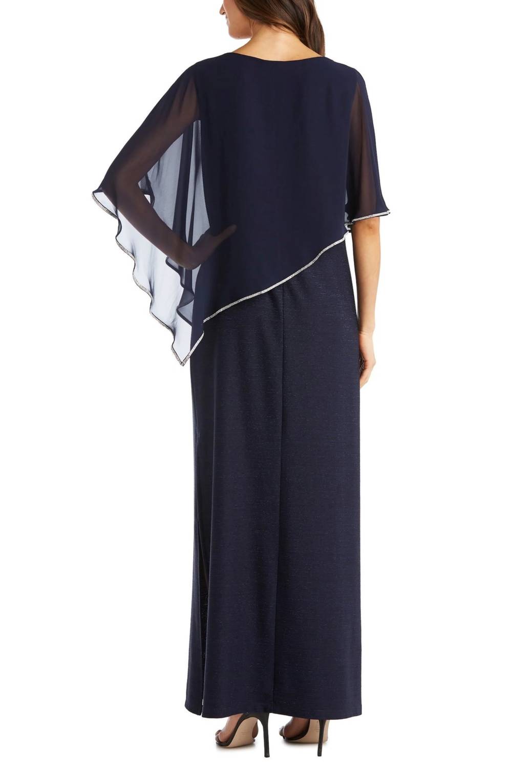 R&M Richards - Sheer Cape Long Evening Dress