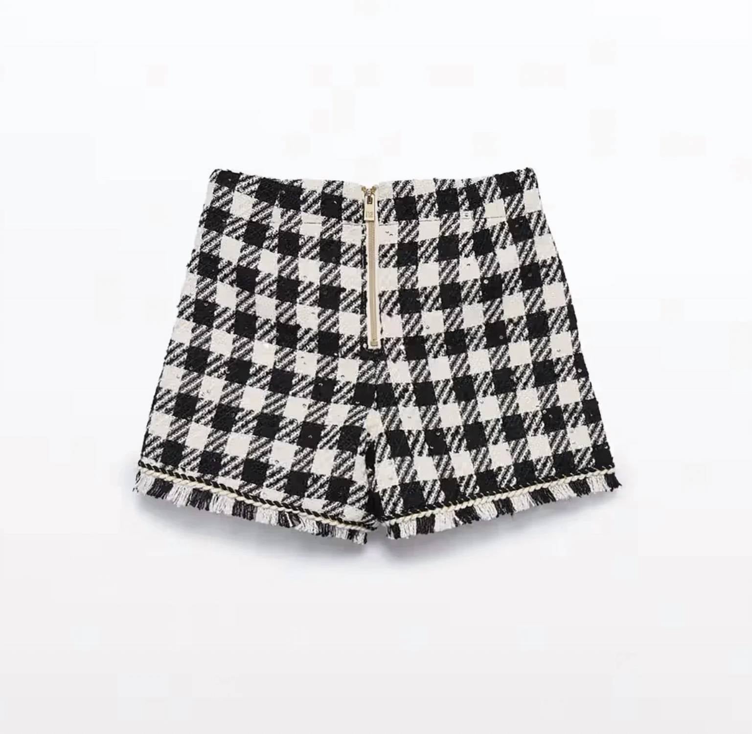 Abel & Lula - Girl's Sequins Checked Bermuda Shorts