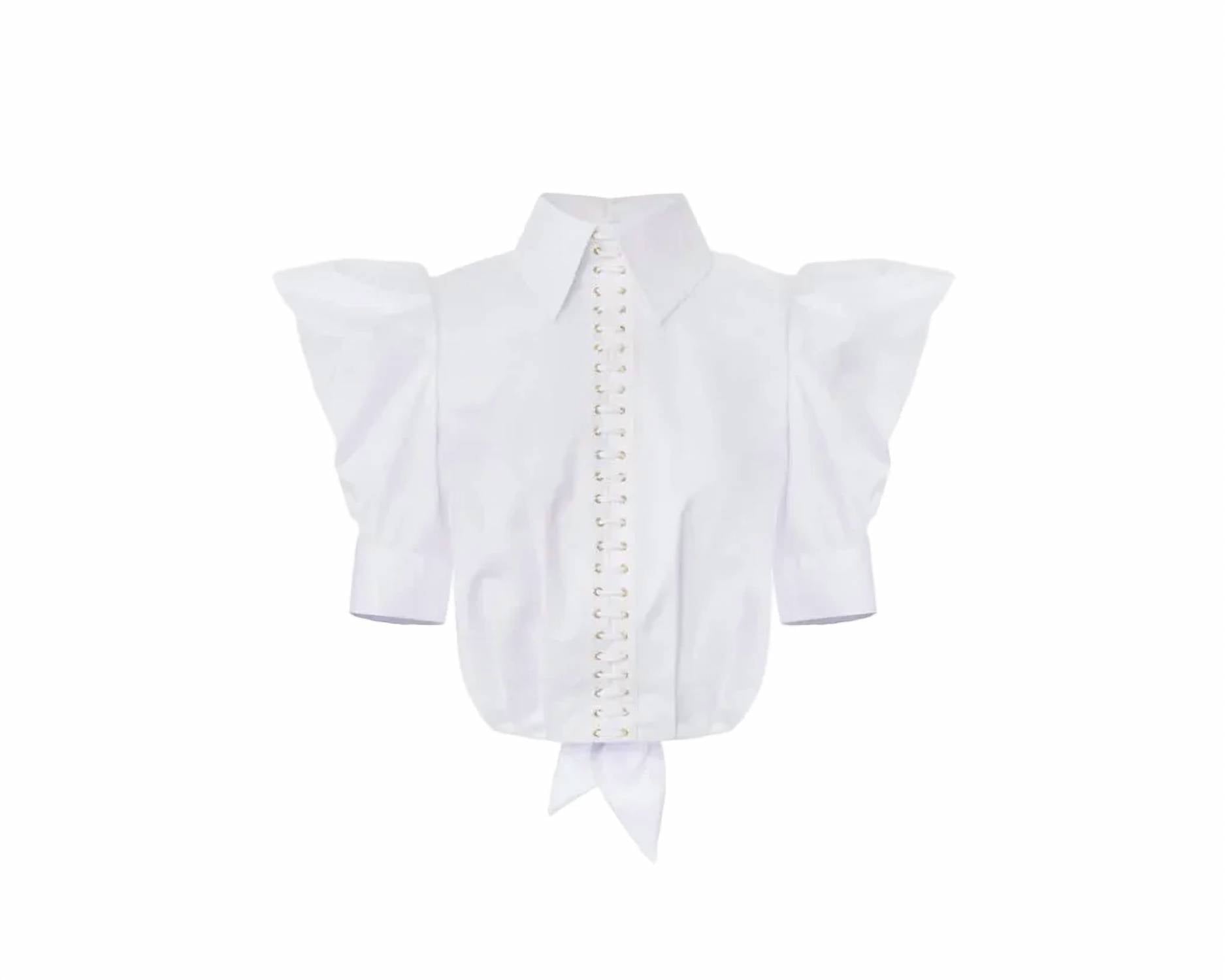 Elisabetta Franchi - Laced Front Poplin Shirt