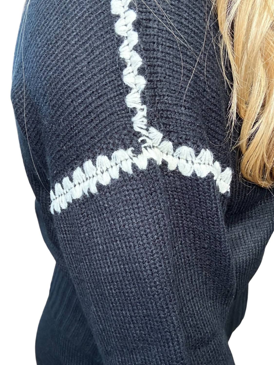 Listicle - Contrast Stitch Sweater Skirt Set