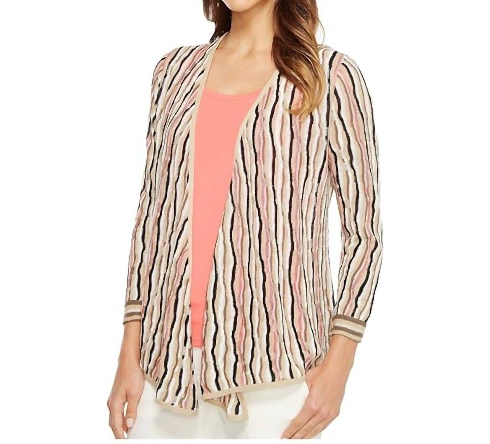 Nic + Zoe - Striped Cardigan