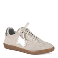 DIBA True Women's This Tie Lace-up Suede Sneakers in shell platino - women's sneaker - detail view