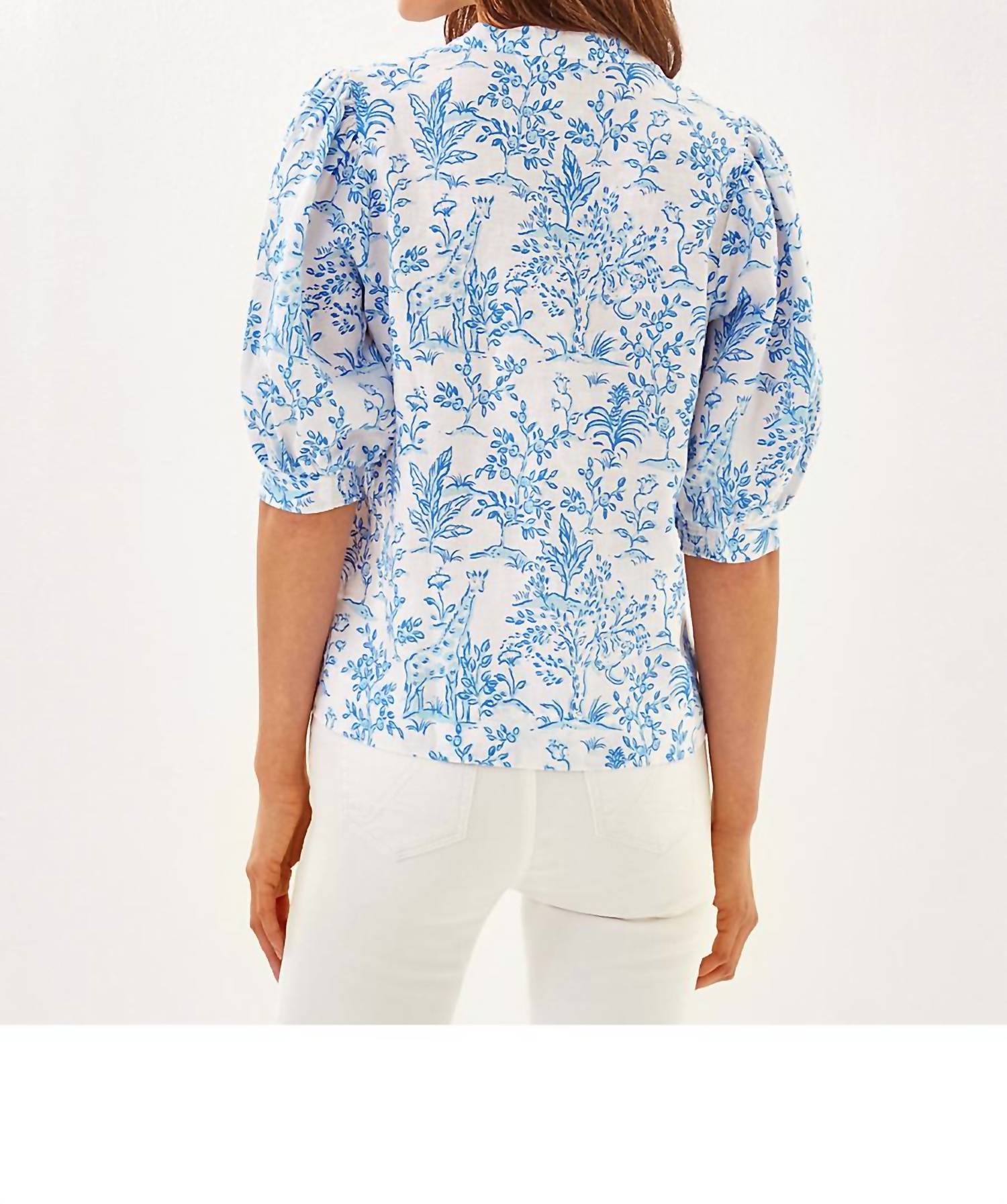 Lilly Pulitzer - Mialeigh Elbow Sleeve Linen Print Top