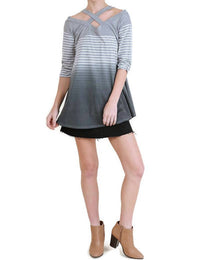 Umgee - Washed Ombre Striped Tunic