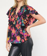Entro - Abstract Pintuck Blouse