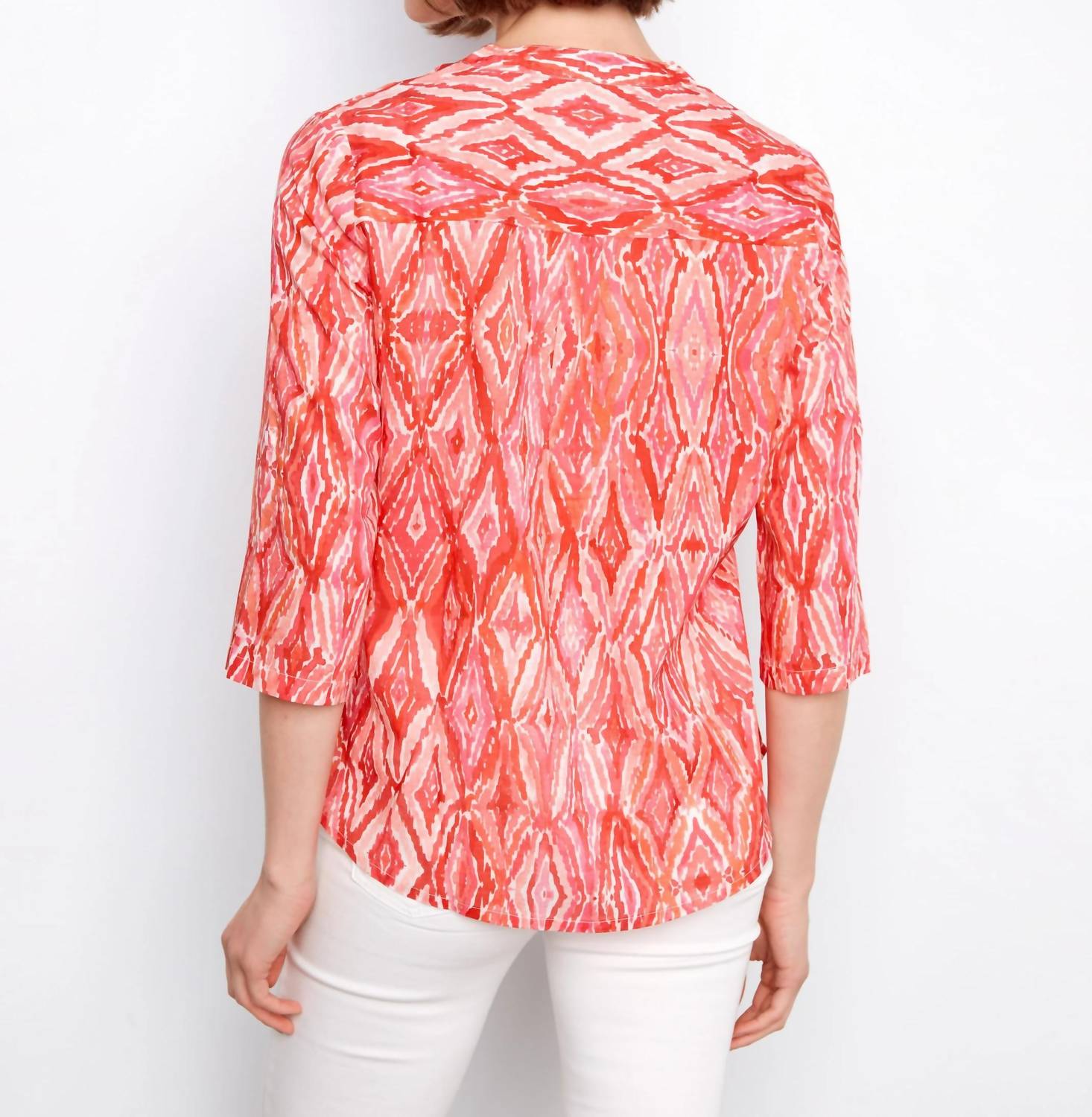 Charlie B - Printed Roll Up Sleeve Blouse