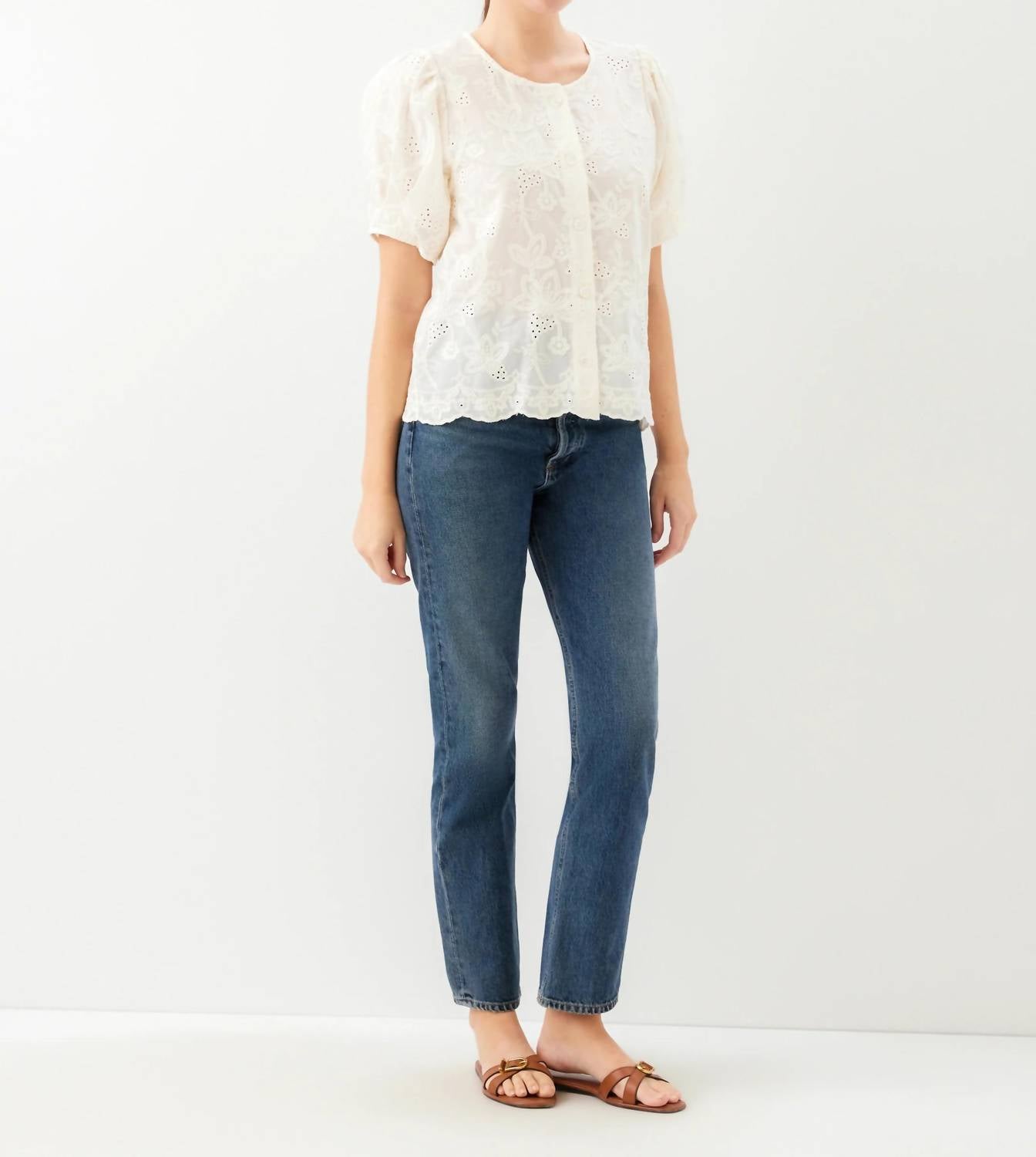 Fifteen Twenty - Women's Jalen Embroidered Puff Blouse