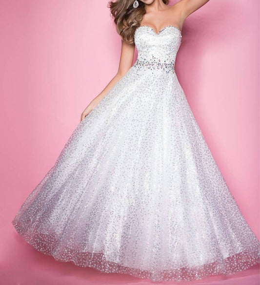 Blush Prom - Silver Jewels Sequin Gown