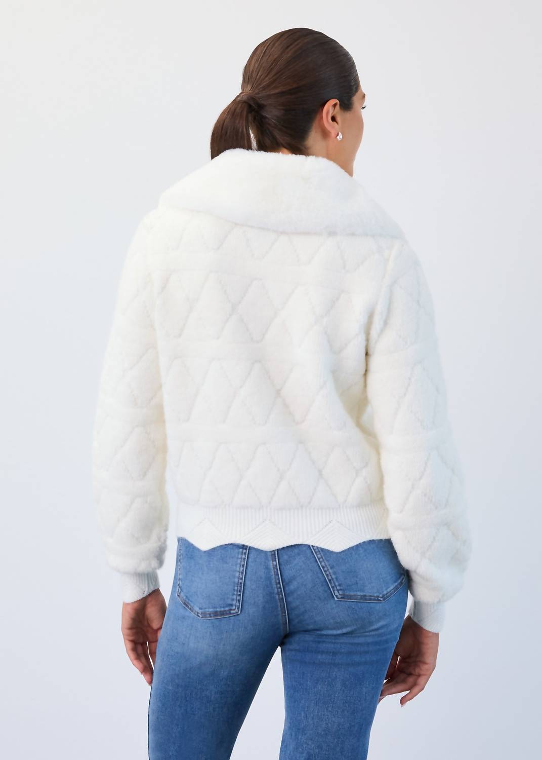 Fdj - Detachable Collar Sweater Bomber Jacket