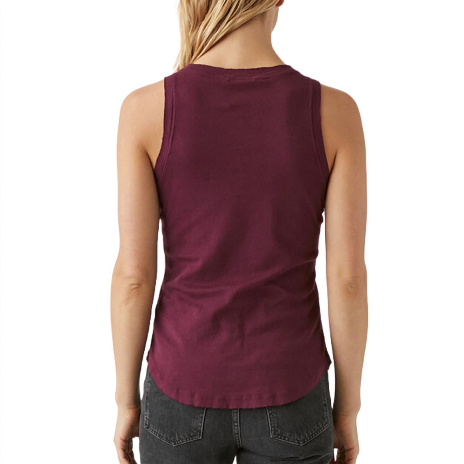 Michael Stars Women's Lindsay Tank Top in plum - women's tank top - alternate view