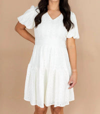 Tea N Rose - Zoie Eyelet Mini Dress