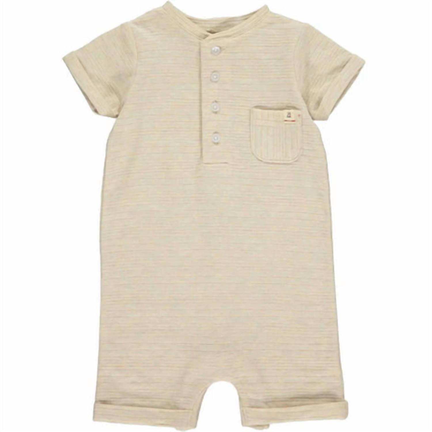 Me & Henry - Boy's Camborne Henley Ribbed Romper