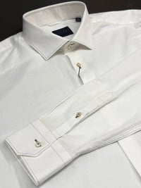 Calder Carmel - Men's Brushed Cotton Sport Shirt with Contrast Stitching
