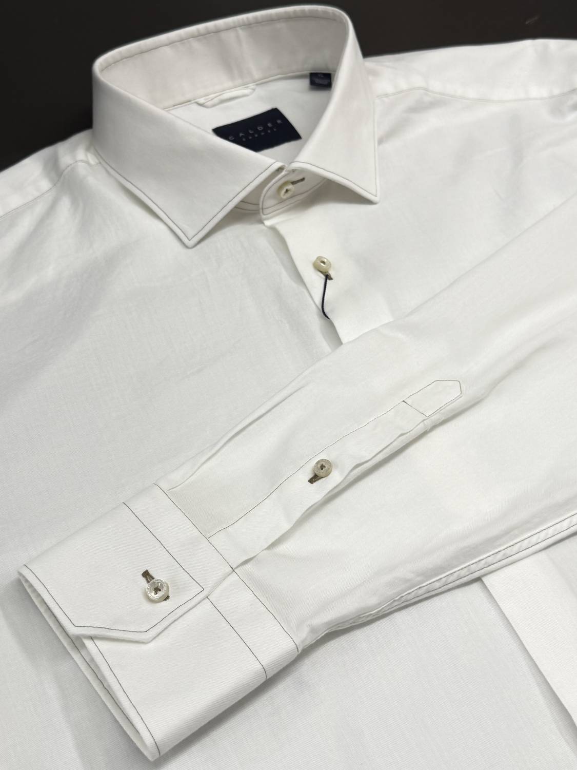 Calder Carmel - Men's Brushed Cotton Sport Shirt with Contrast Stitching