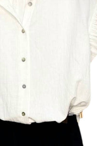 Lime N Chili - Helena Solid Ruffle Sleeve Button-down Shirt