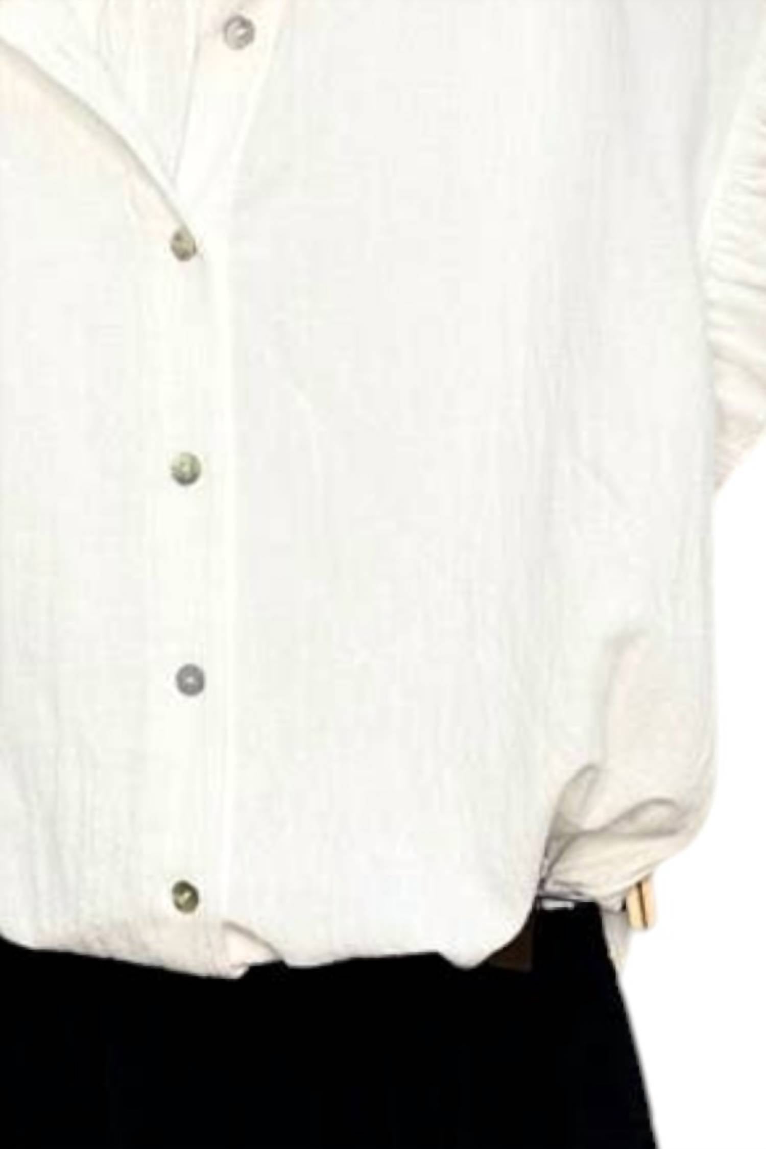 Lime N Chili - Helena Solid Ruffle Sleeve Button-down Shirt