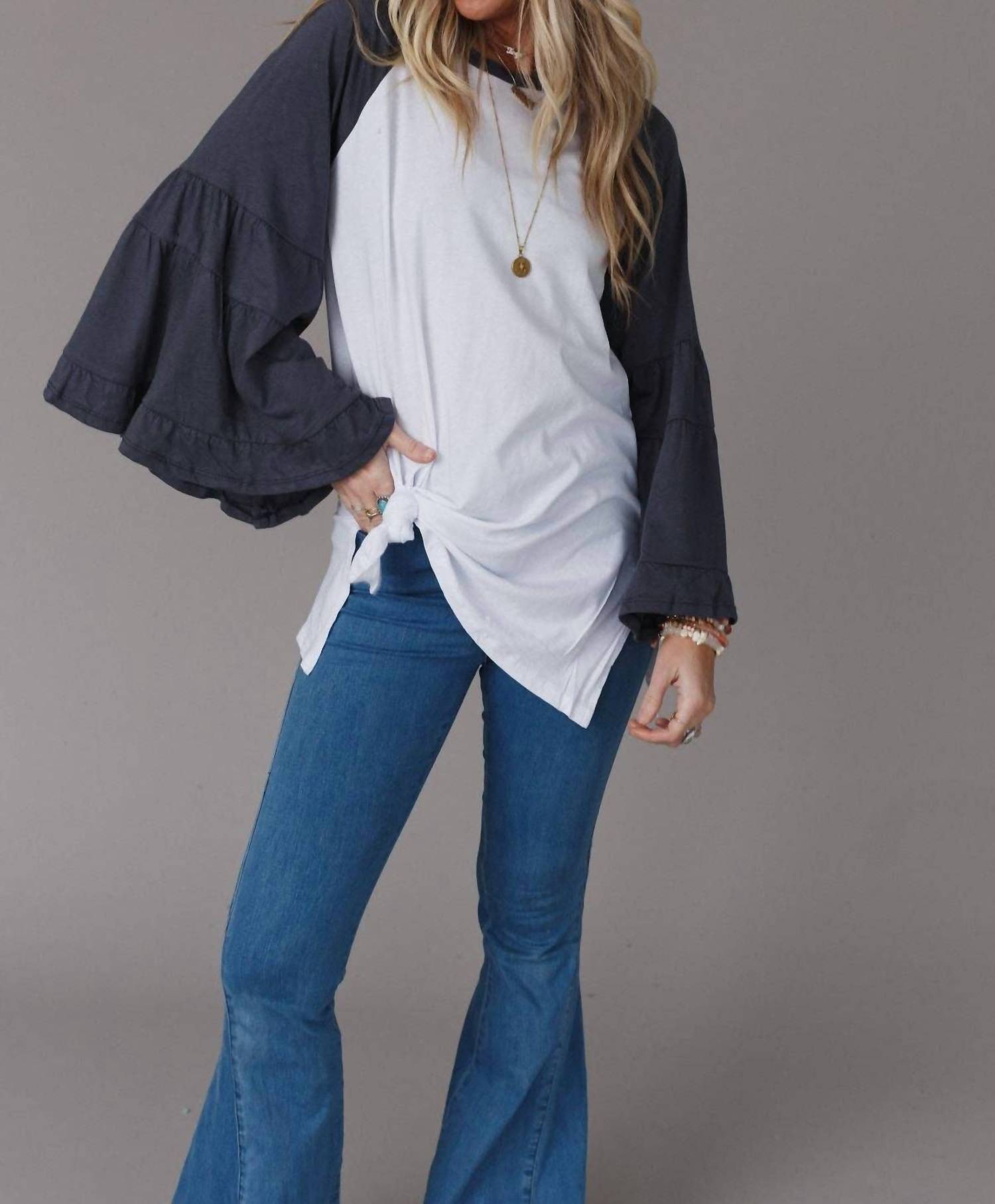 Three Bird Nest - Bell Sleeve Baseball Tee