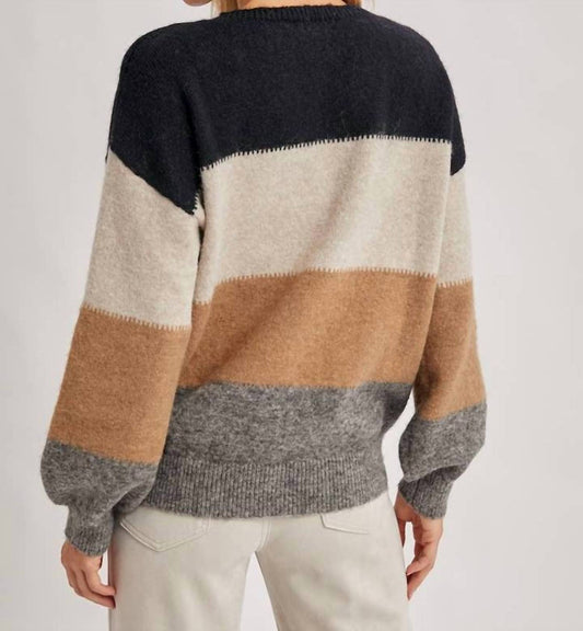 Bluivy - Color Block Knit Sweater Pullover