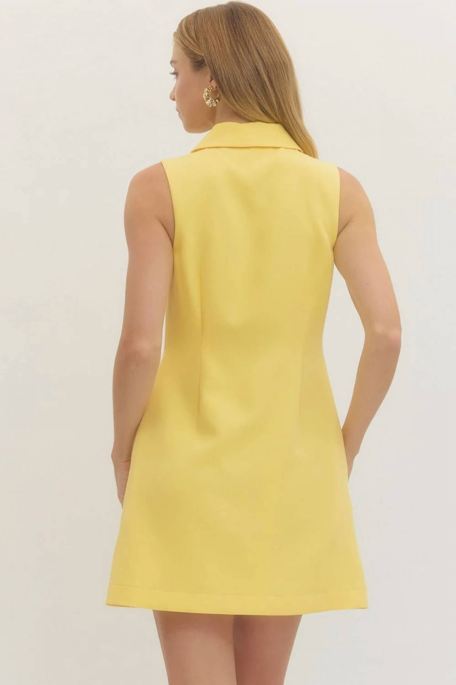 Entro - Sleeveless Button Mini Dress
