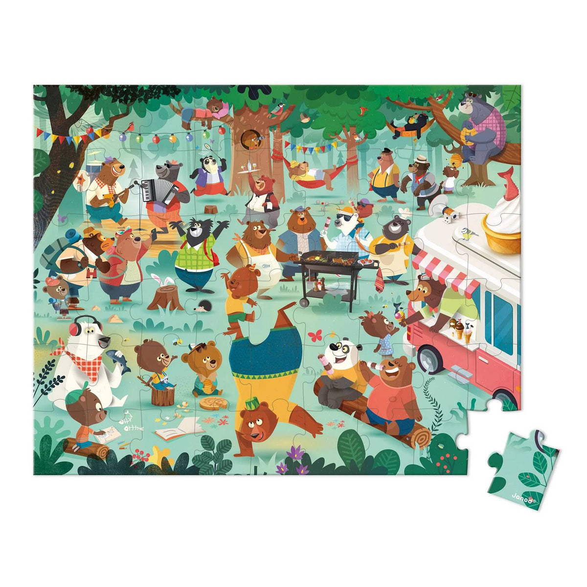 Janod - Family Bears 54-piece Cardboard Puzzle