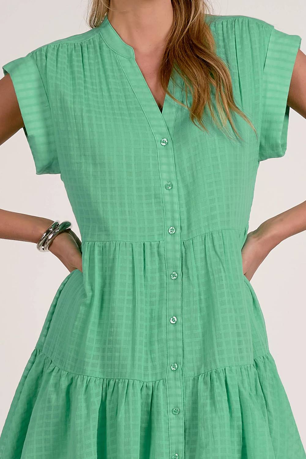 Elan - V-Neck Mini Dress