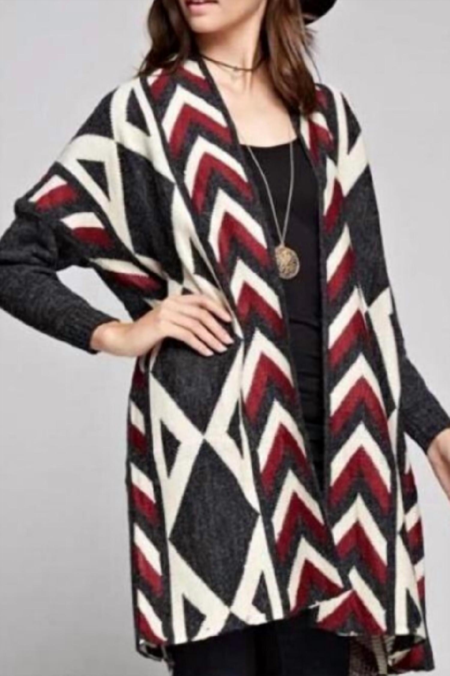 Geegee - Long Geometric Cardigan