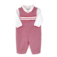 Petit Ami Zubels Check Smocked Longall in red - kids' item - view 4