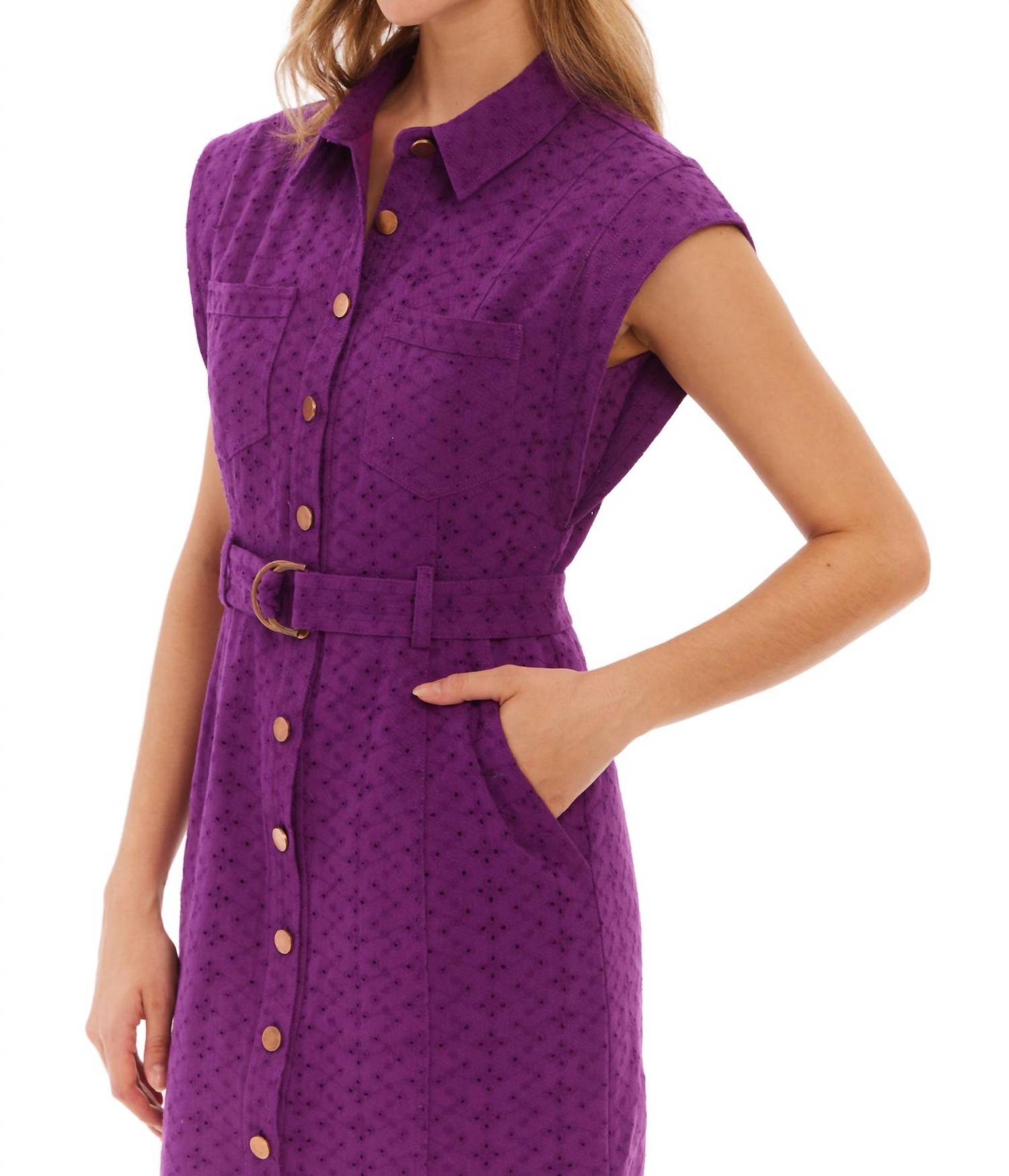 ALLISON NEW YORK Avril Dress in eggplant - women's dress - view 4