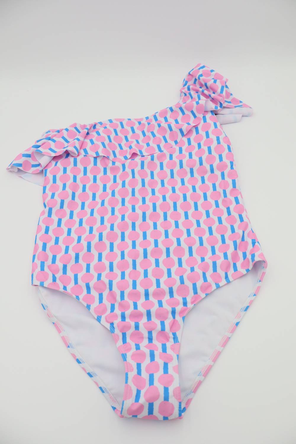 THE OAKS APPAREL Women's One-shoulder Swimsuit in hello happiness - women's swimwear