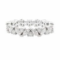 Allyanna Gifts - Women's Moissanite Marquise & Round Cluster Eternity Ring Band