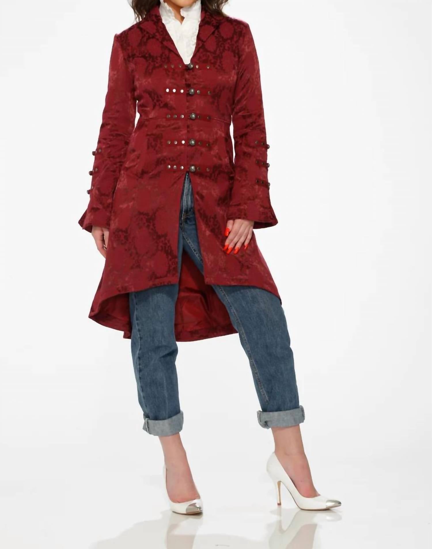 Orchid Bloom - Brocade Long Sleeve Coat