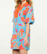 Thml - Puff Sleeve Flower Print Mini Dress