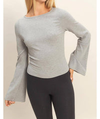 Hyfve - Everly Long Bell Sleeve Ribbed Knit Top