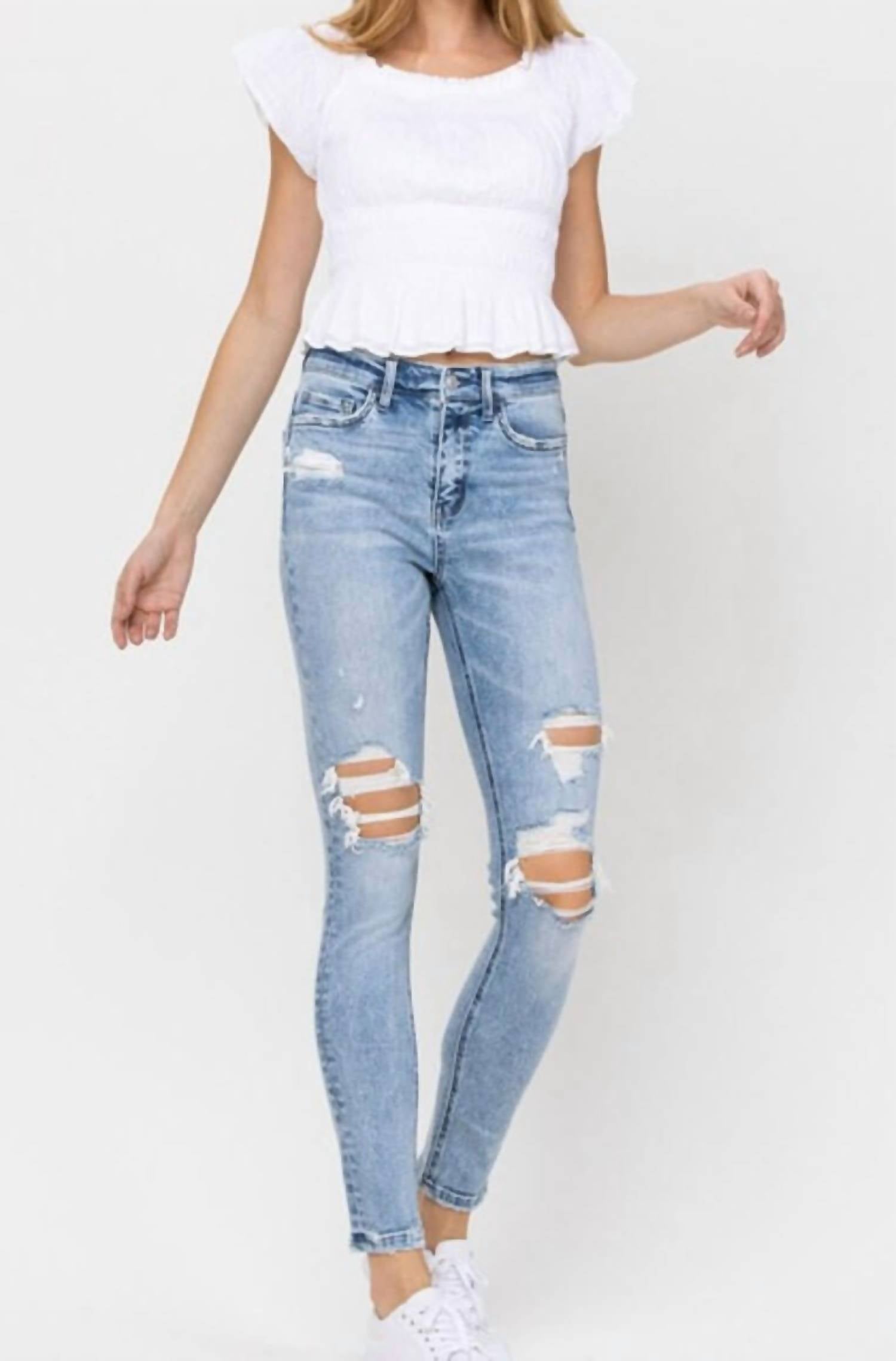 Vervet By Flying Monkey - High Rise Distressed Skinny Jean
