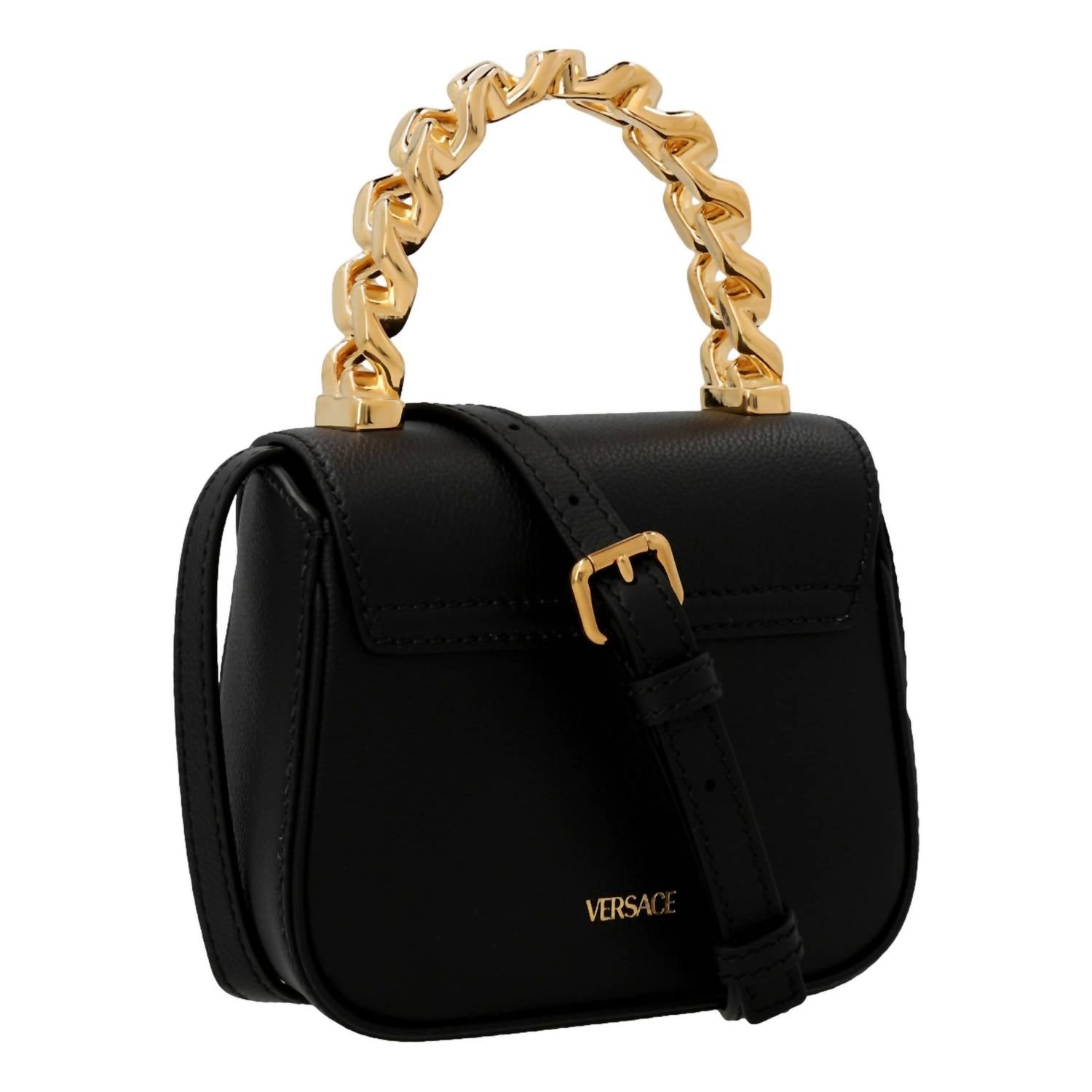 Versace - Women's Top Handle Mini Vitello Leather Handbag