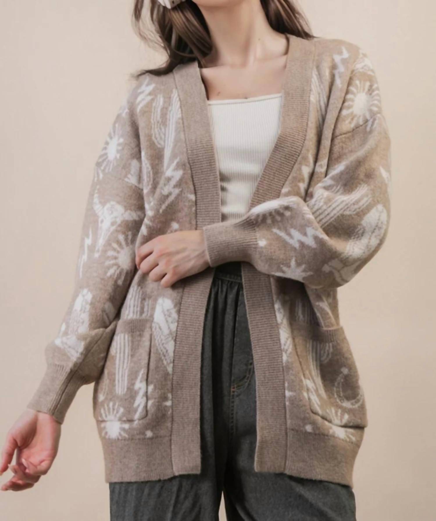 Very J - Oversized Western Cardigan