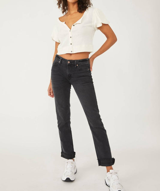 Free People - Cuffed Slim Boyfriend Jeans